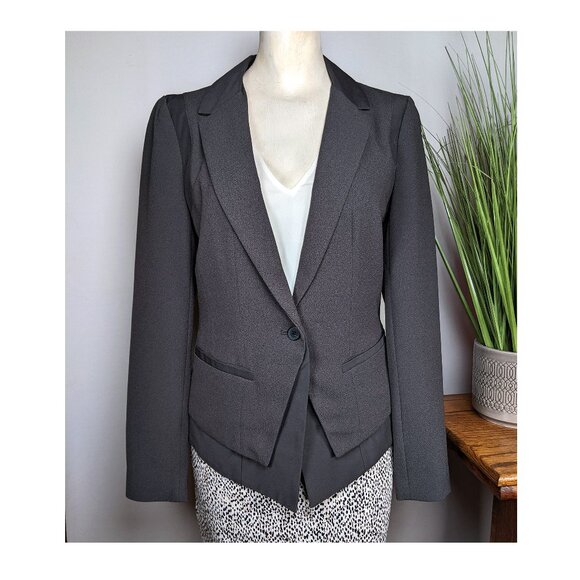Vera Wang Multi Media Gray Blazer with Layered Hem Women's Size XS - Picture 2 of 9